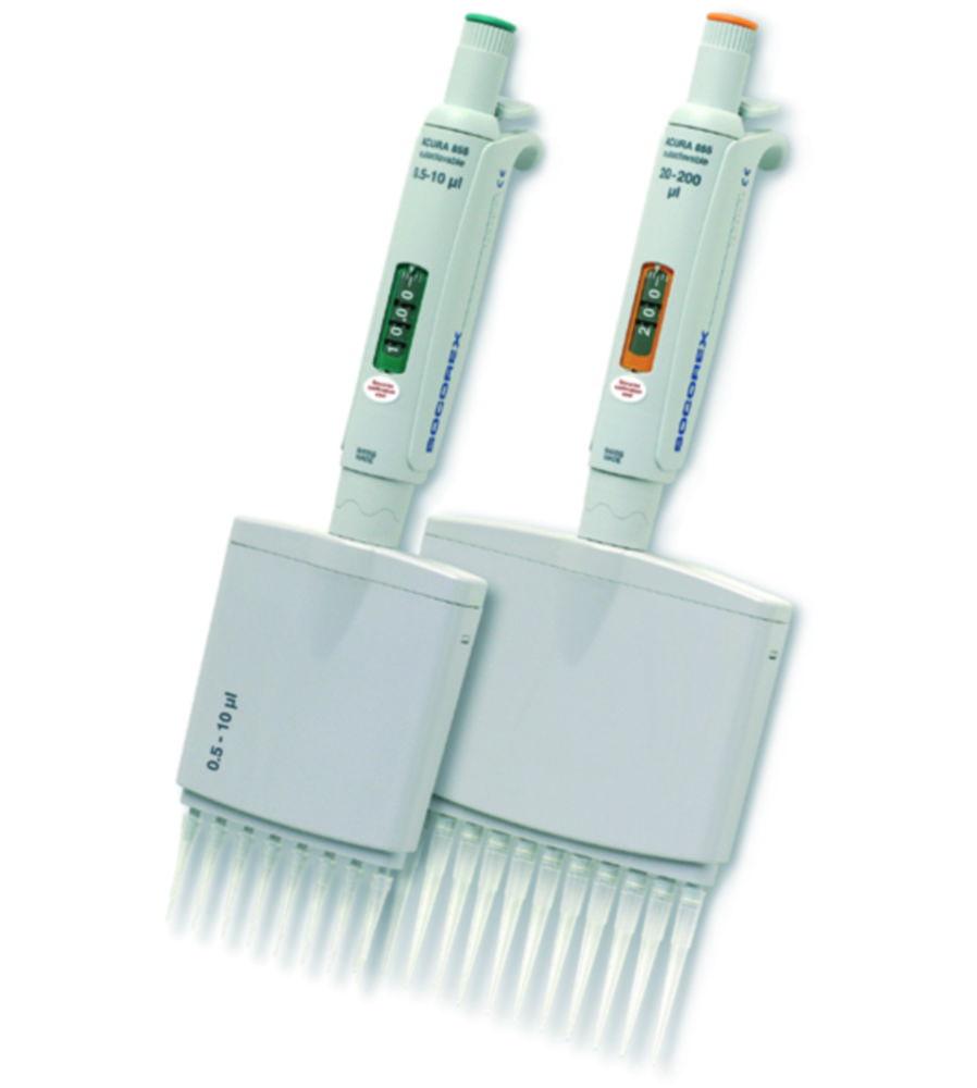 SOCOREX Acura Manual 855, 0.5 - 10 µl Multichannel Pipet Adjustable 12 Channel, Autoclavable