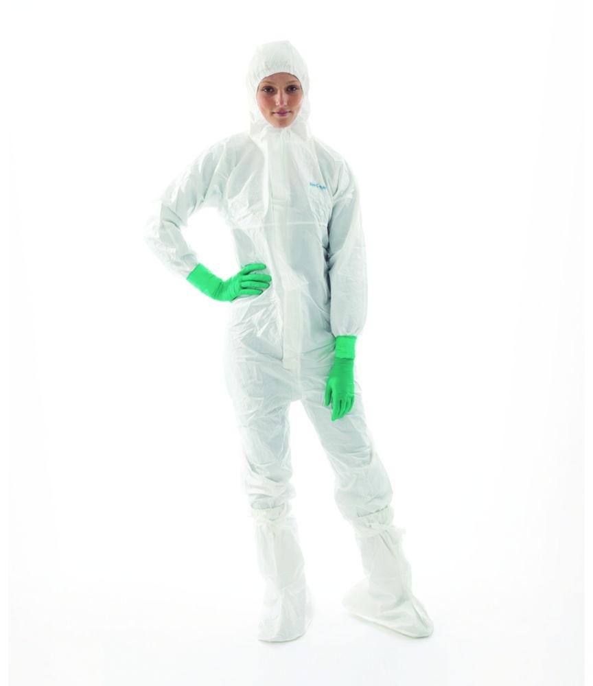 BioClean-D single use Overall for cleanroom size XXXXL, PP/PE, white, with hood, model BDCHT, pack of 15x1