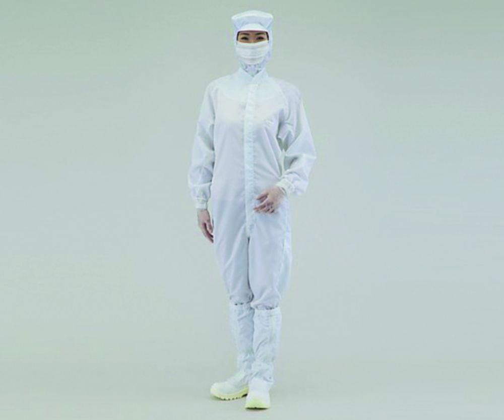 As One ASPURE Overall for Cleanroom, Blue, Polyester, Front Zip, Type 22110SB, Size XXS