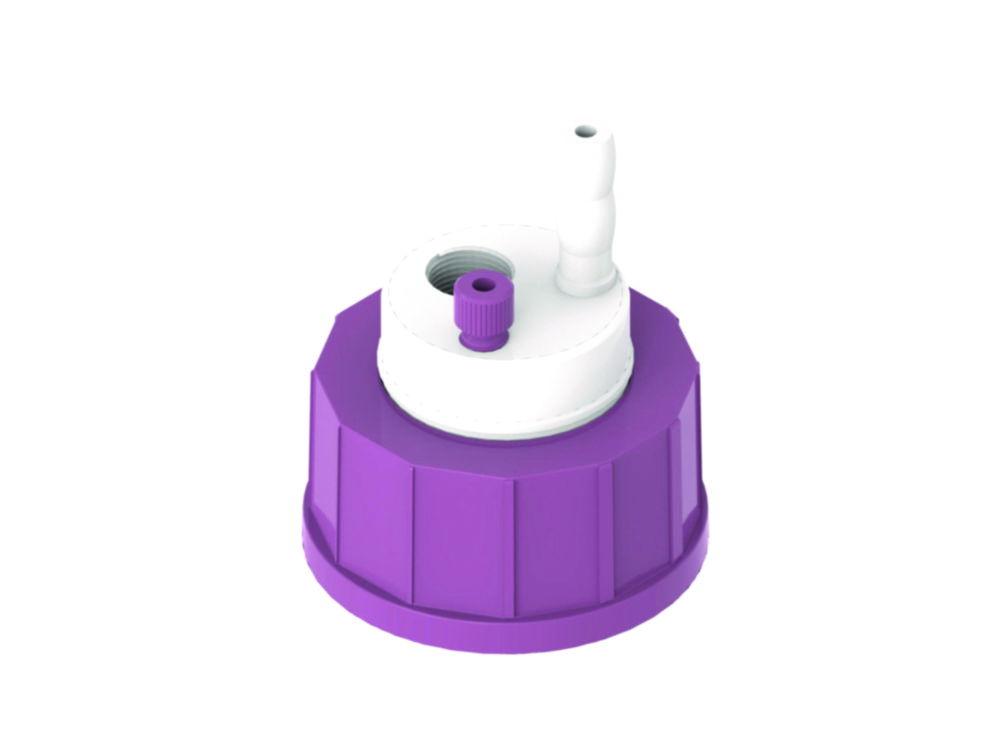 KEFO Waste SafetyCap GL45/DIN45 with 2x Standard Ports and 3x PP Fittings