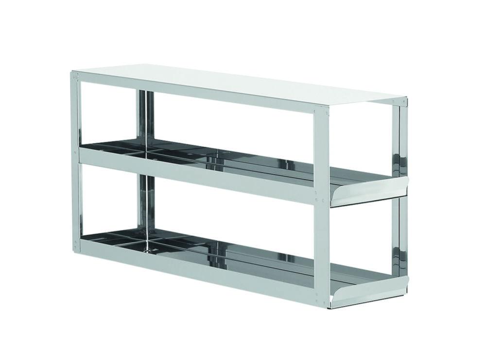 Sliding shelf rack for upright freezer for (hxd) 2x4 = 8 boxes 130mm high, stainless steel, dimensions (hxdxw) 268x558x140mm