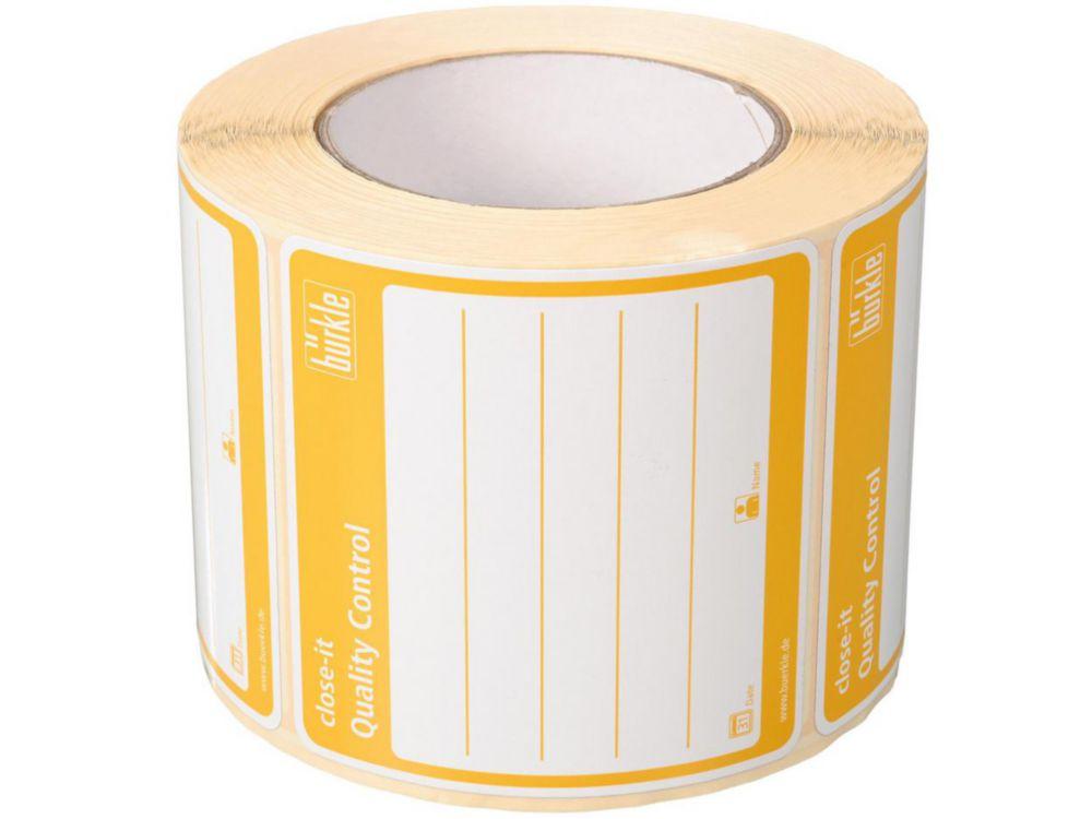 Bürkle Control Seals Close-it, Printed, Yellow Pack of 500