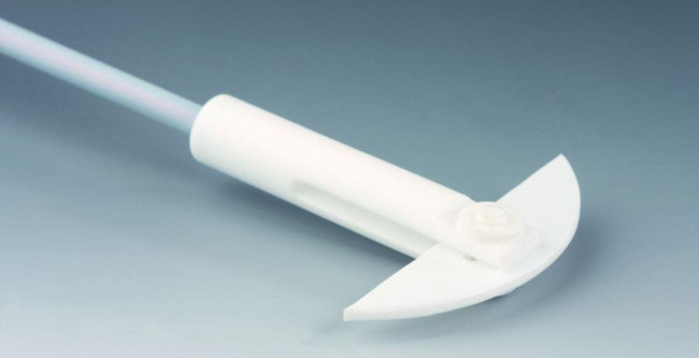 Bohlender Stirrer Rotor Crescent-shaped 350 mm, Shaft 10 mm Ø, PTFE