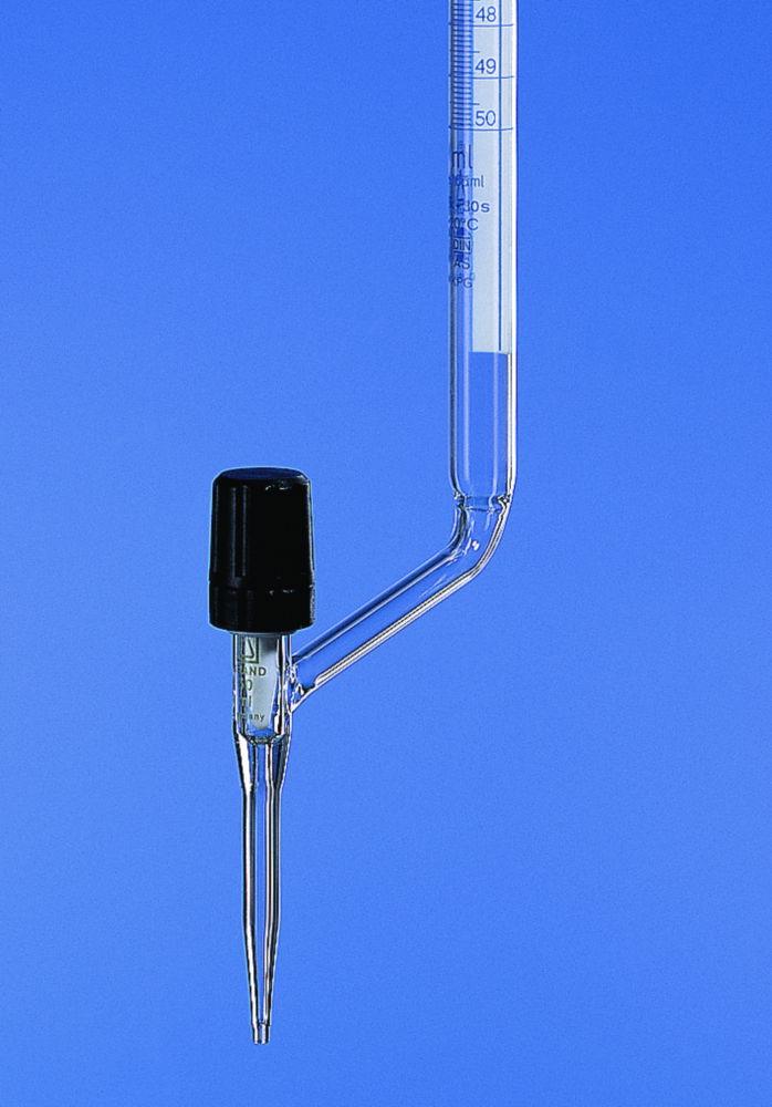 BRAND Burette 50 mL 0.1 mL Class AS Lateral PTFE Valve Schellbach