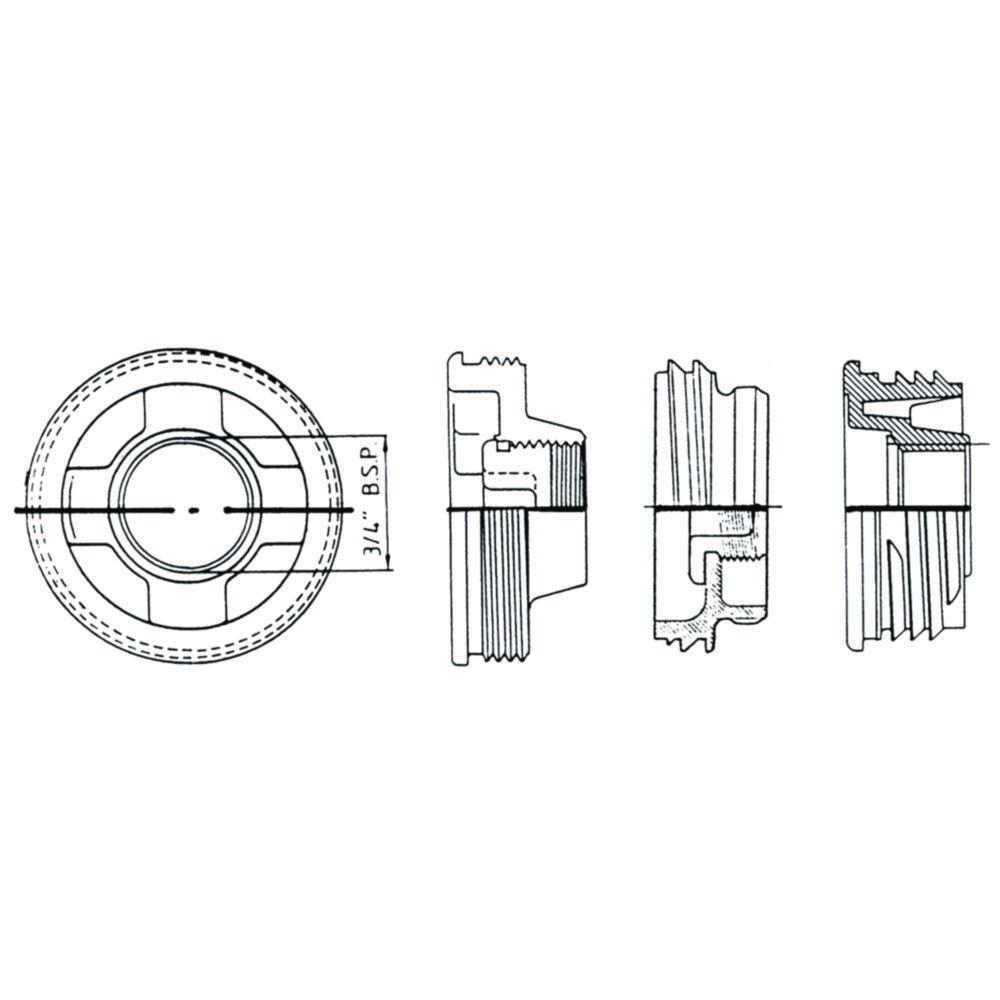 Thread adapter 2" Tri-Sure, coarse thread 2"