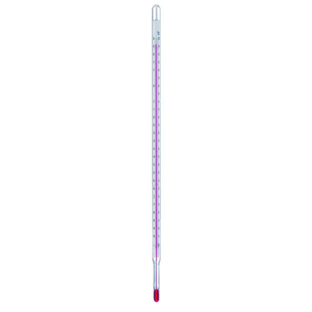 Ludwig Schneider Precision-Laboratory Thermometer -10...+50°C:0.5°C Embedded Shape, Immersion Depth: Total, Red Filling, Length 220mm