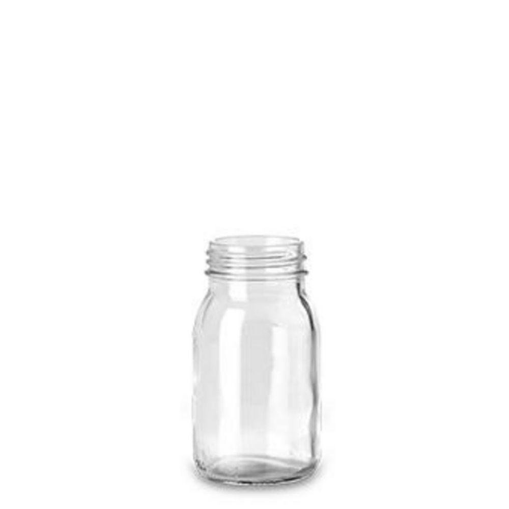 RIXIUS Wide-Neck Clear Glass Bottle 150 mL, RD 45, without Cap 7075021 (Pack of 42)