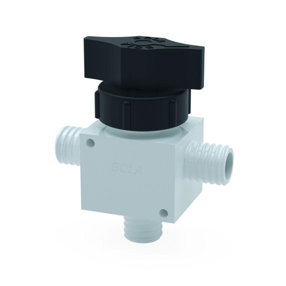 Bohlender 3-Way Ball Valve PTFE Angled GL 18 Ø 4 mm