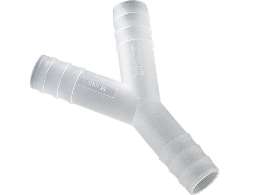 Bürkle Y-Connector 14 mm, PVDF Cylindr. Beaks, Pack of 10