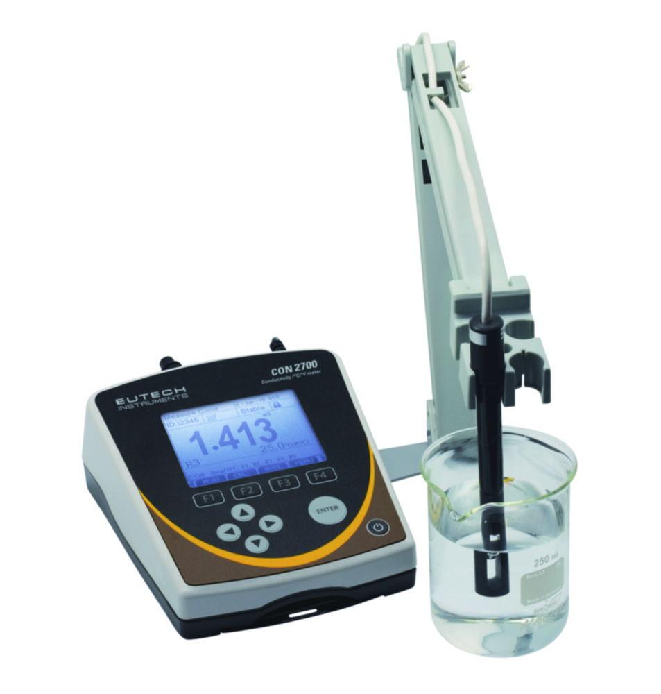 Thermo Eutech Conductivity Meter CON 2700 with 4-Cell Conductivity Probe, Integrated Electrode Holder & 100–240 V Adapter