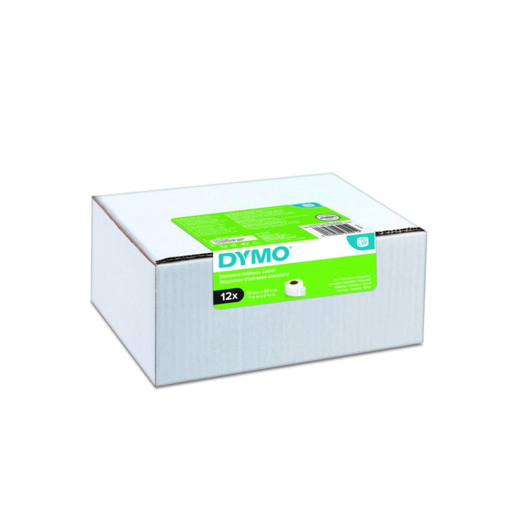 Dymo Original Label for LabelWriter (Big Pack, White, Permanent, 28mm x 89mm), 12x130 Labels

