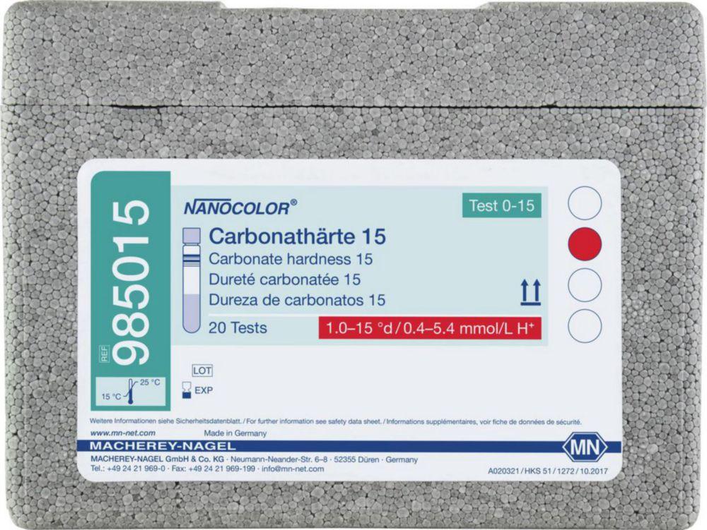 Macherey-Nagel Nanocolor Carbonate Alkalinity 15 Tube Test with Barcode, Pack of 20 Tests

