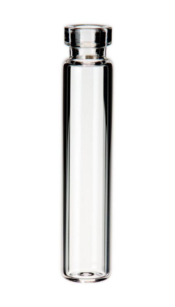 LLG Crimp Neck Vials N 8, 1.2 mL, 8.2 mm O.D., 40 mm Height, Clear, Flat Bottom, Pack of 100