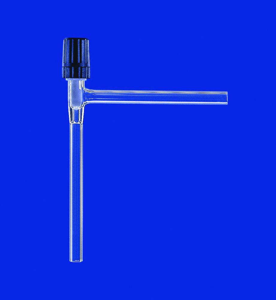 Lenz-Laborglas Angle Valve, DURAN, BISTABIL, with PTFE Spindle and Safety Device, Leakage Rate Q < 0.1 mbar l 1/s
