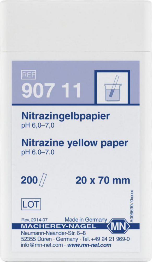 Macherey-Nagel Nitrazine Yellow Paper 20x70mm – Box of 200 Strips

