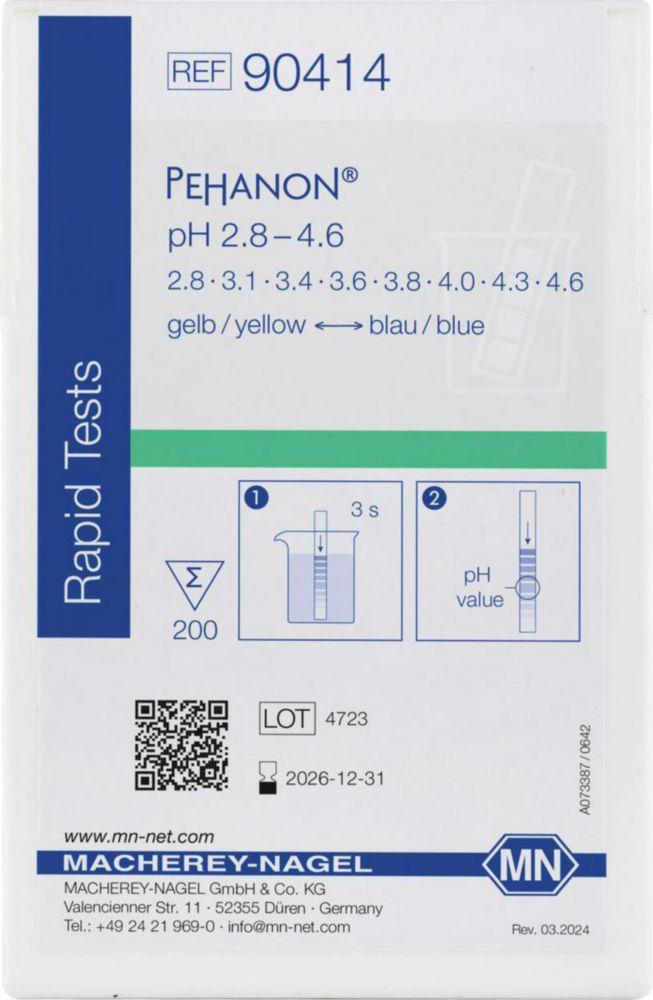 Macherey-Nagel Pehanon pH 2.8–4.6 Pack of 200 Strips

