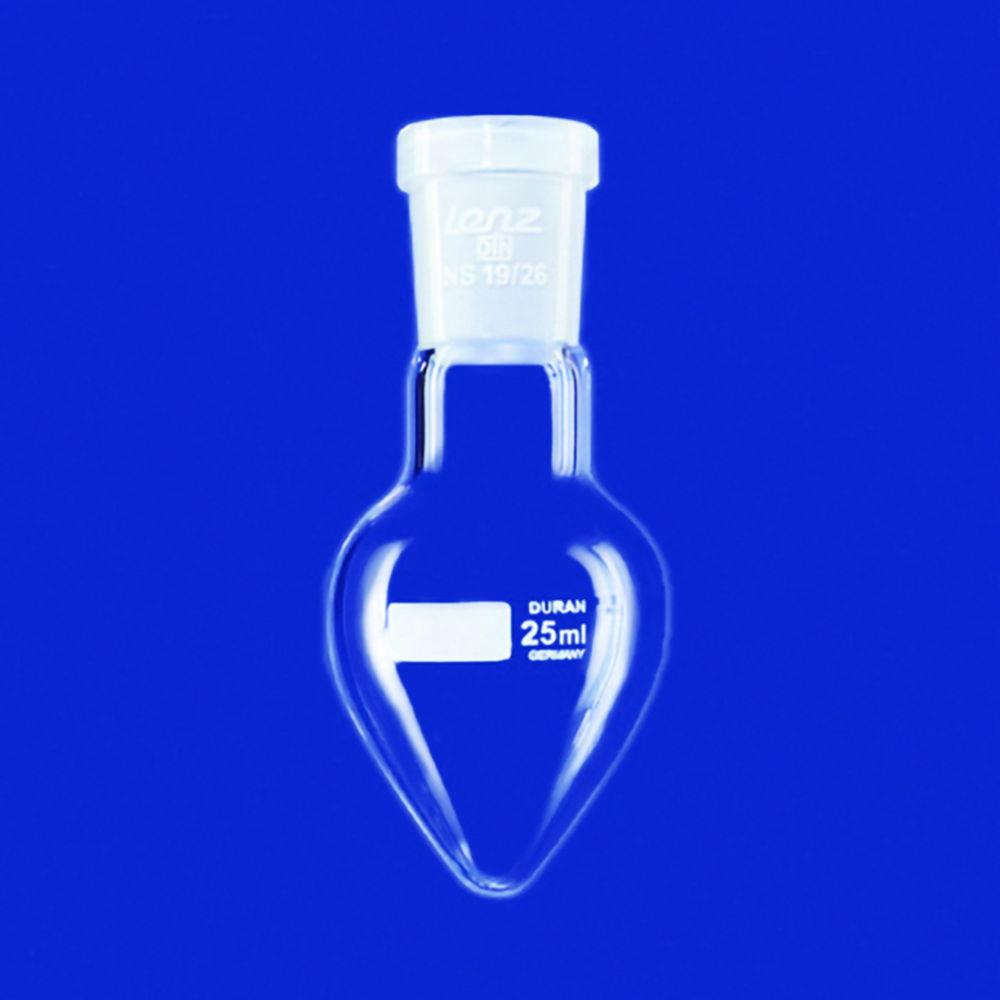 Lenz-Laborglas Pear-shape Flasks, Single-neck, Cap. ml 250 Socket NS 19/26


