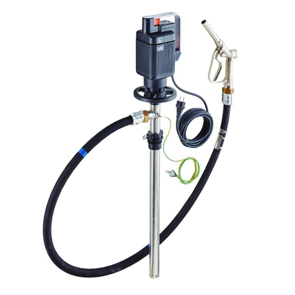 Lutz Electrical Barrel and Container Pump Set "Solvent" EX, Niro, Depth of Immersion 1000 mm, including Accessories, Flowrate 95 l/min, 230 V, 430 W, IP 54

