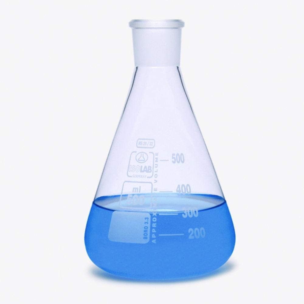 ISOLAB Erlenmeyer Flask 100 mL NS 24/29 Boro 3.3 White Graduated (without Stopper)