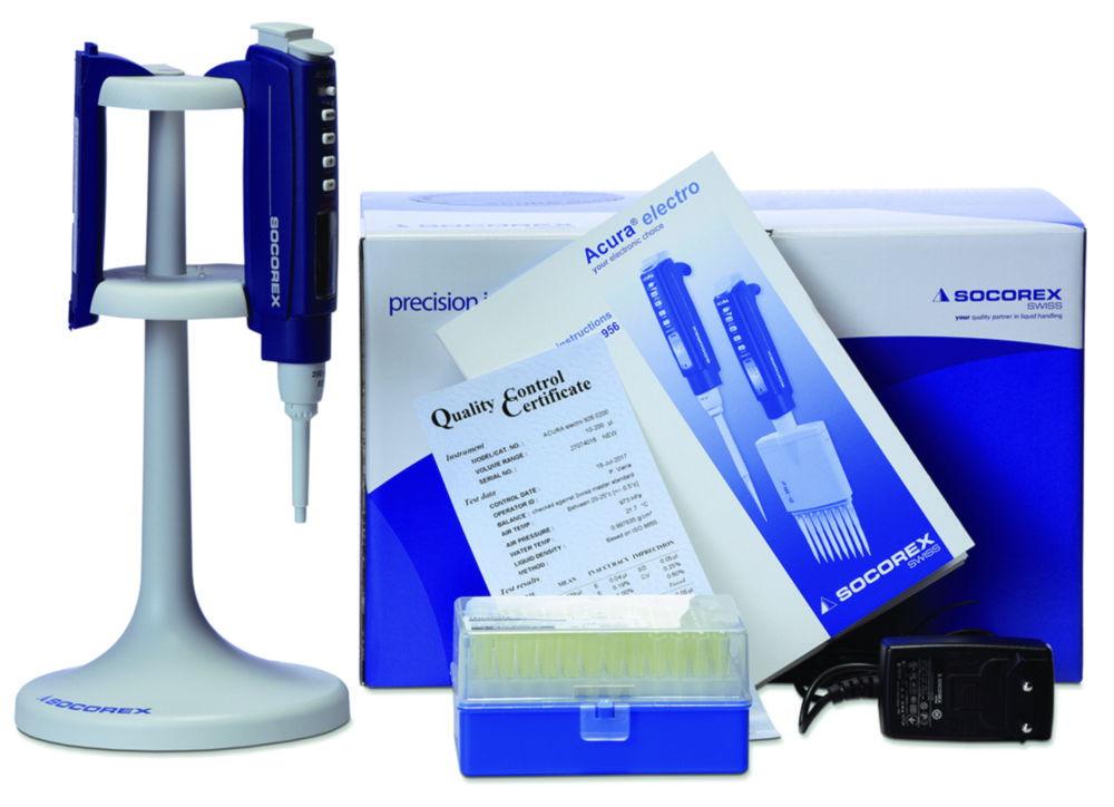SOCOREX Acura electro 936 Macropipette 0.5–10 ml Initialpack with 4.8V Battery and Charging Station