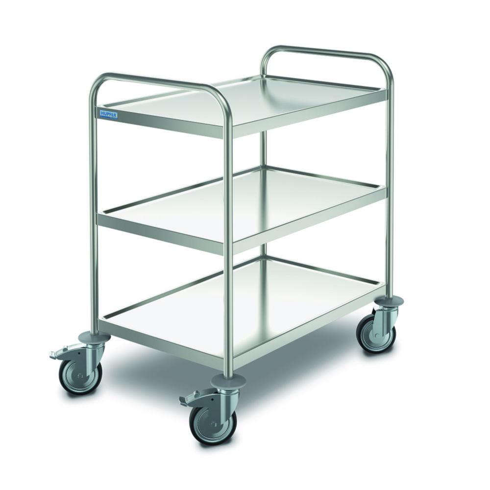 Trolley MSW 8 x 5/2 2 shelves 800x500 mm, stainless steel case