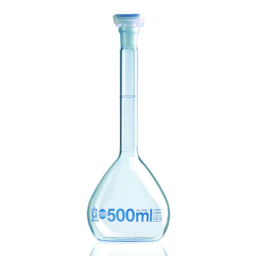 BRAND Volumetric Flasks, Class A, with PP Stopper Cap, 1000 ml, NS 24/29 including DAkkS Certificate