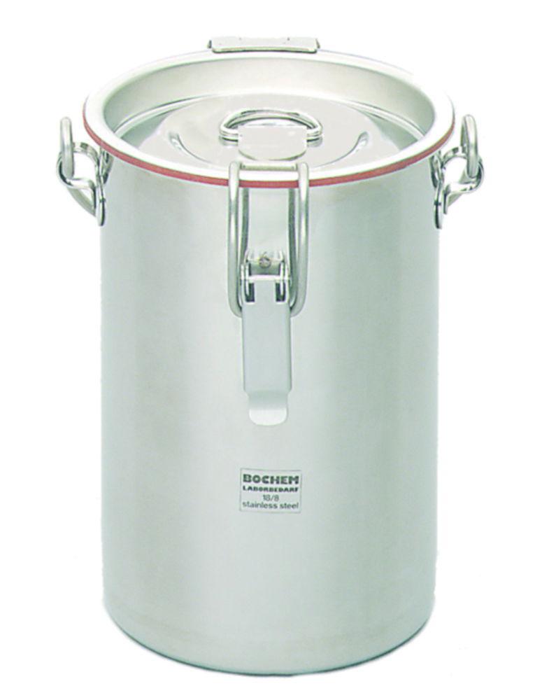 BOCHEM Safety Transport Container, 18/8 Steel for Flasks 50-250ml, with Hinge, Lock, and Siliconseal