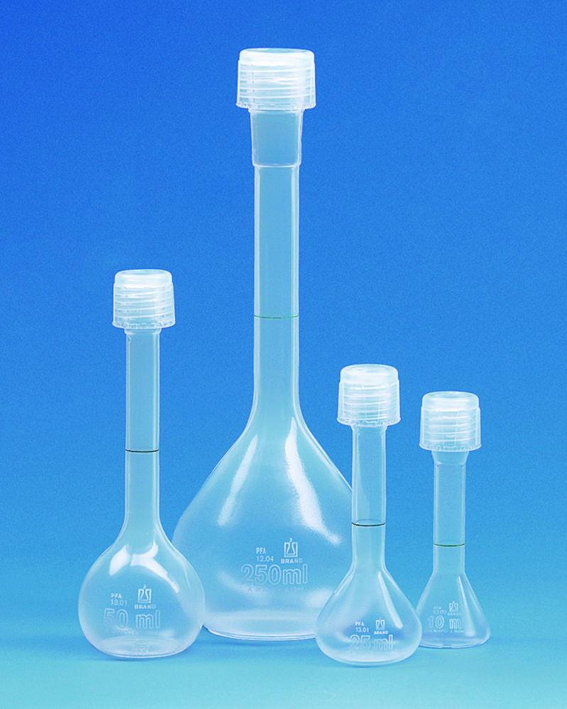 BRAND 50 ml Volumetric Flask, PFA PLASTIBRAND Class A, with Screw Cap (GL 18)

