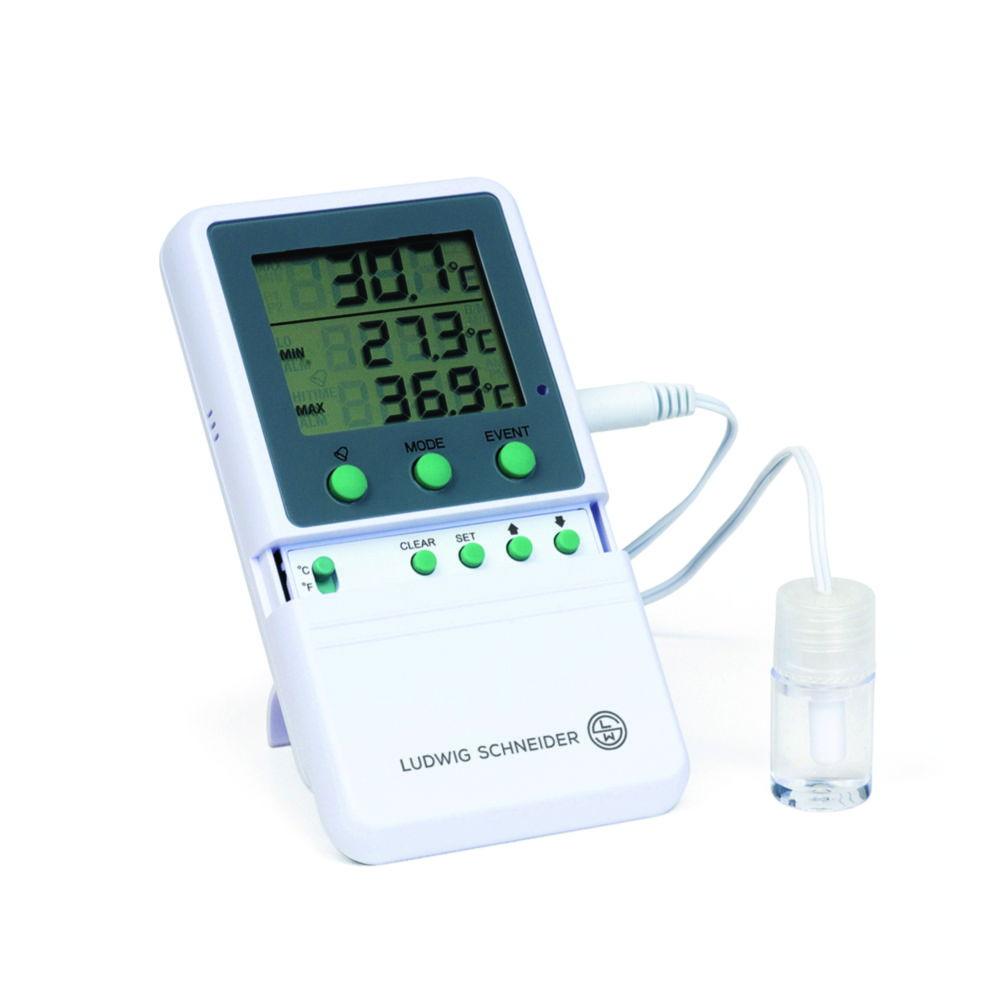 Ludwig Schneider Digital Min-/Max-Alarm Thermo Scientificmeter Type 13030, -50...+70°C, 75x124x19mm, including DAkkS Calibration Certificate, 3 Test Points