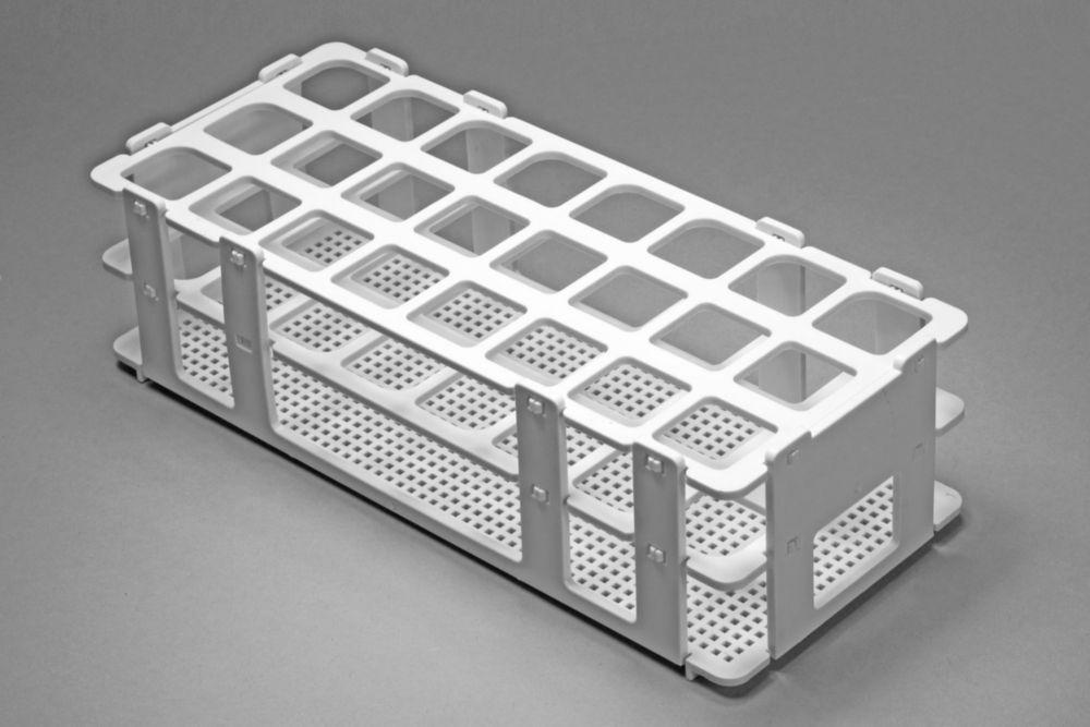 Bel-Art Test Tube Rack 24 Places, D: 25 mm, 3 x 8, White, Autoclavable