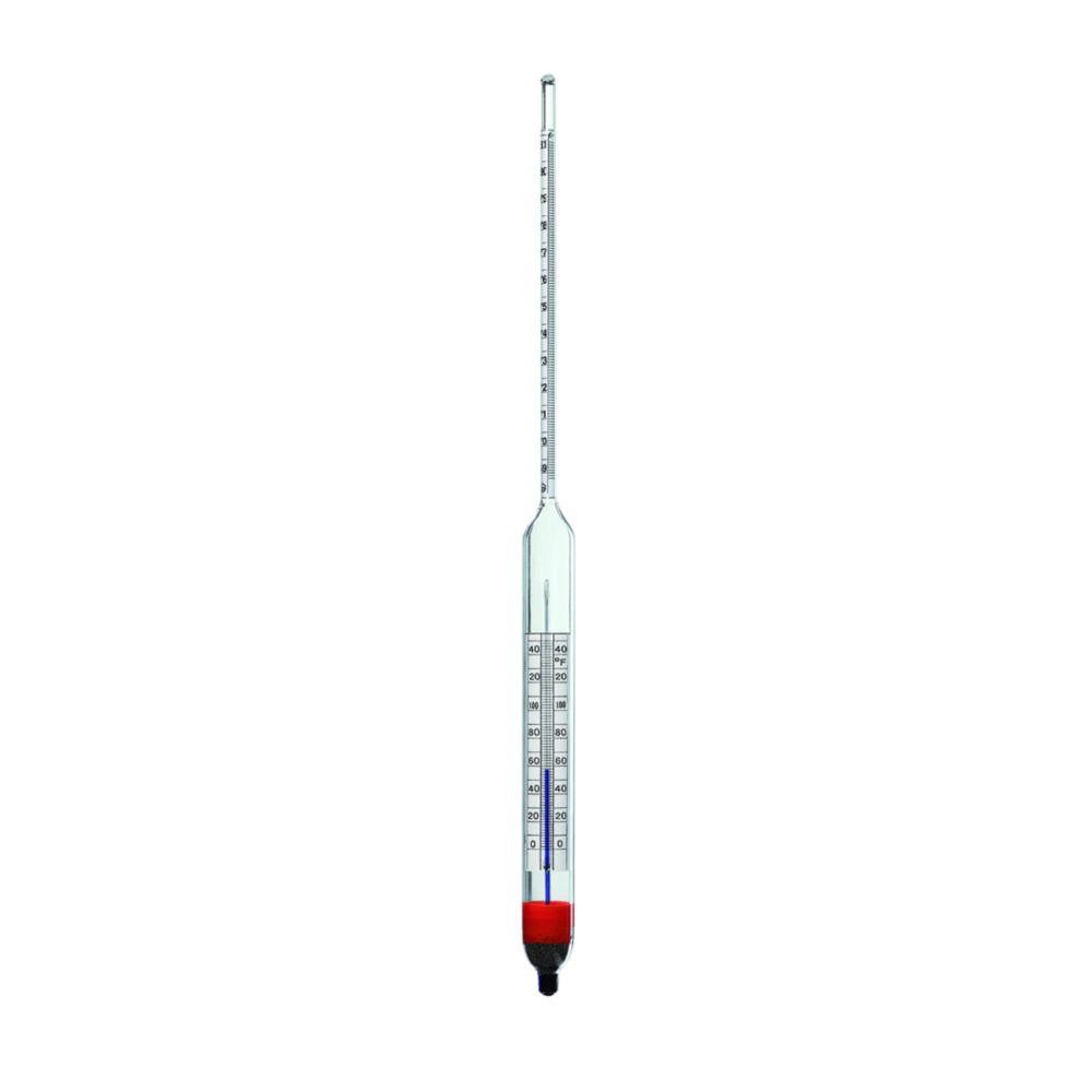 Ludwig Schneider Precision ASTM Hydrometer Type S505HL-14, -20 to +65 °C, 850–900 kg/m³, 0.5 kg/m³ Division, 380 mm, Blue Filling, 2x3 Test Points