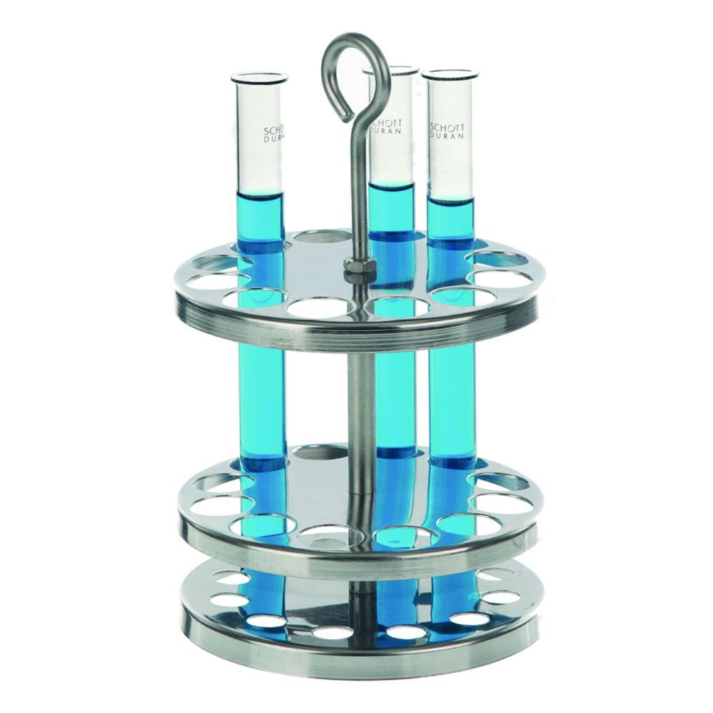 Test tube rack, round 12 places, 18/10 steel