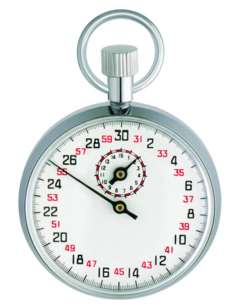 TFA Dostmann Mechanical Stopwatch 50 mm Dia, 13 Jewels, Chrome Metal Case, 15 min/1/10 sec

