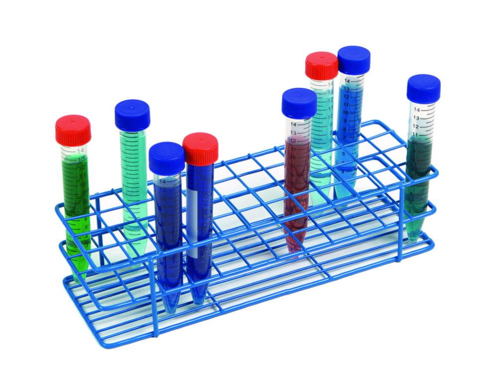 Heathrow Scientific Coated Wire Tube Rack 13–16mm 4x12 Format Blue
