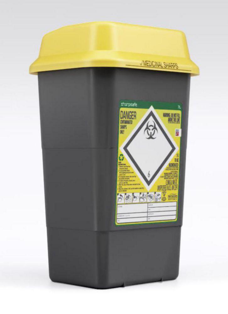 Sharpsafe® 7.0 l needle disposal container International Label D/FR/IT/ES/EN