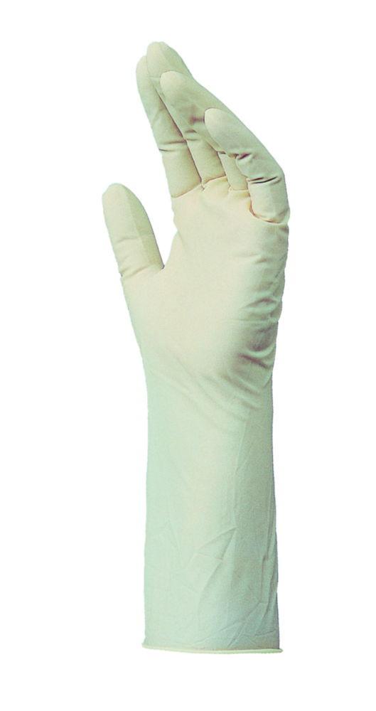 Protection gloves AdvanTech 529 size 6, nitrile, white, 300mm long, even w.grained finger tips, pack of 100