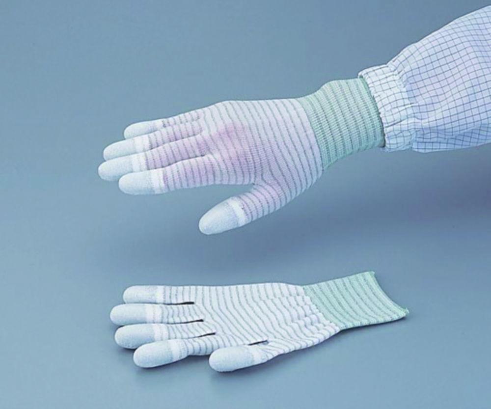 As One ASPURE Conductive Gloves, Size M, Nylon with PU-Coated Palm, Pack of 10 Pairs