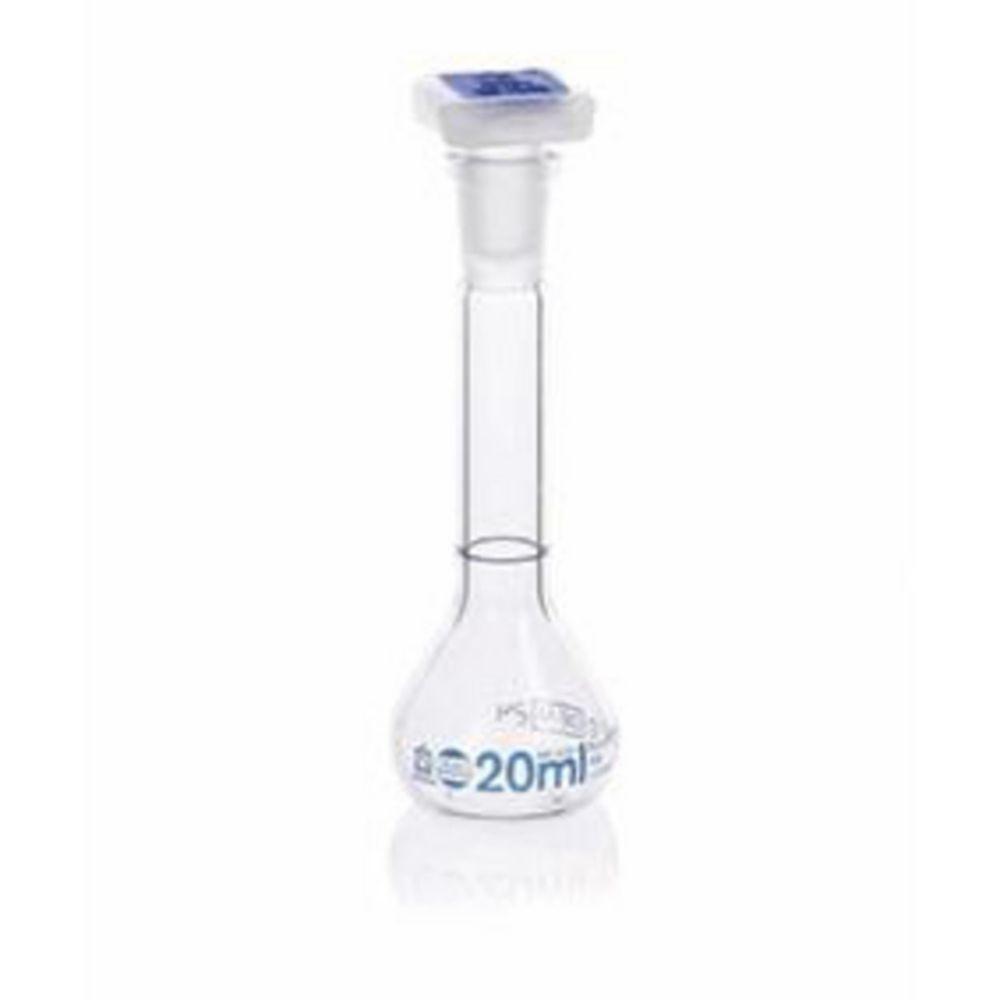 BRAND BLAUBRAND Volumetric Flask, Class A, DE-M, 20 ml, NS 12/21, Boro 3.3, PP Stopper, Individual Certificate​

