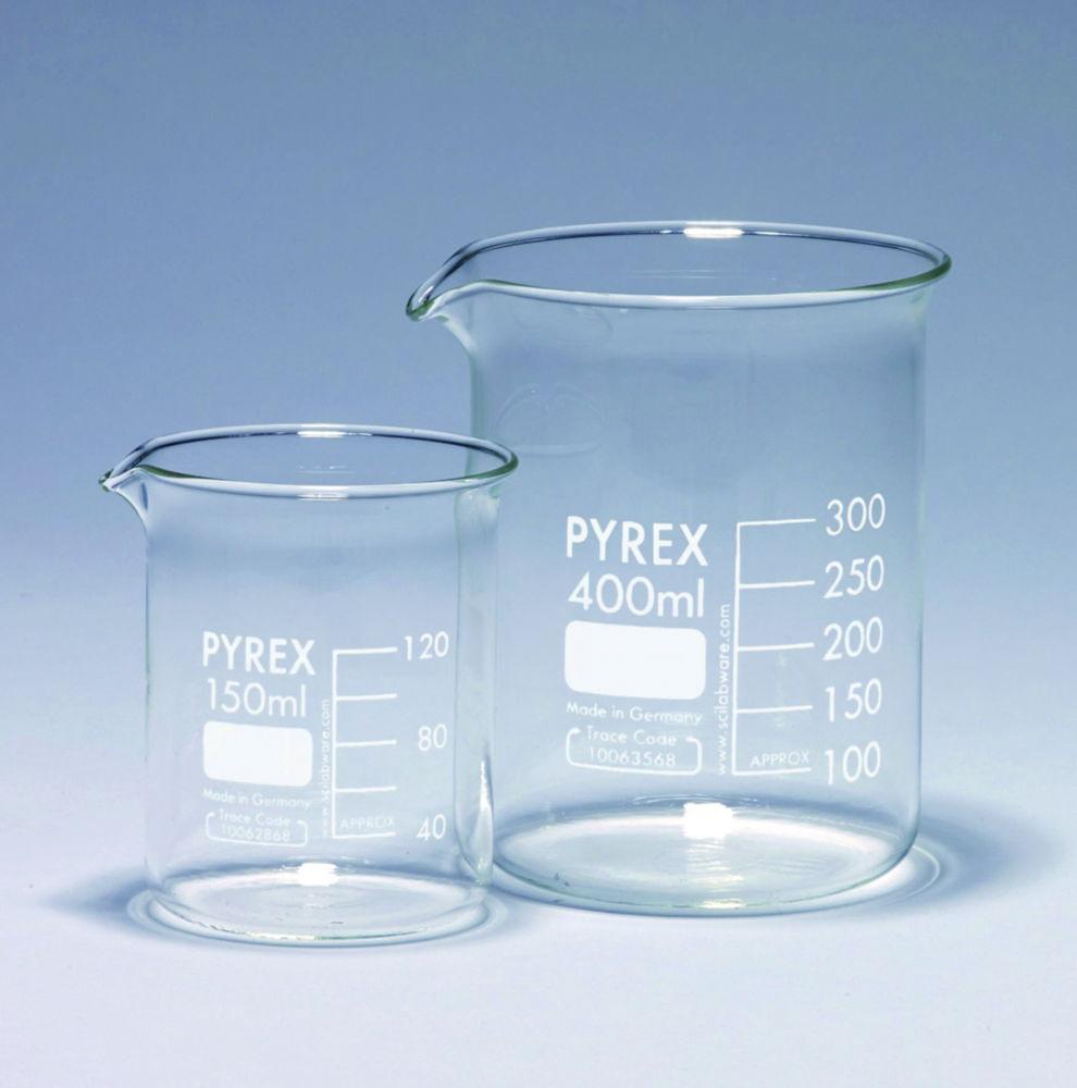 DWK Pyrex 150 mL Beaker, Borosilicate Glass, Graduated, Pack of 10

