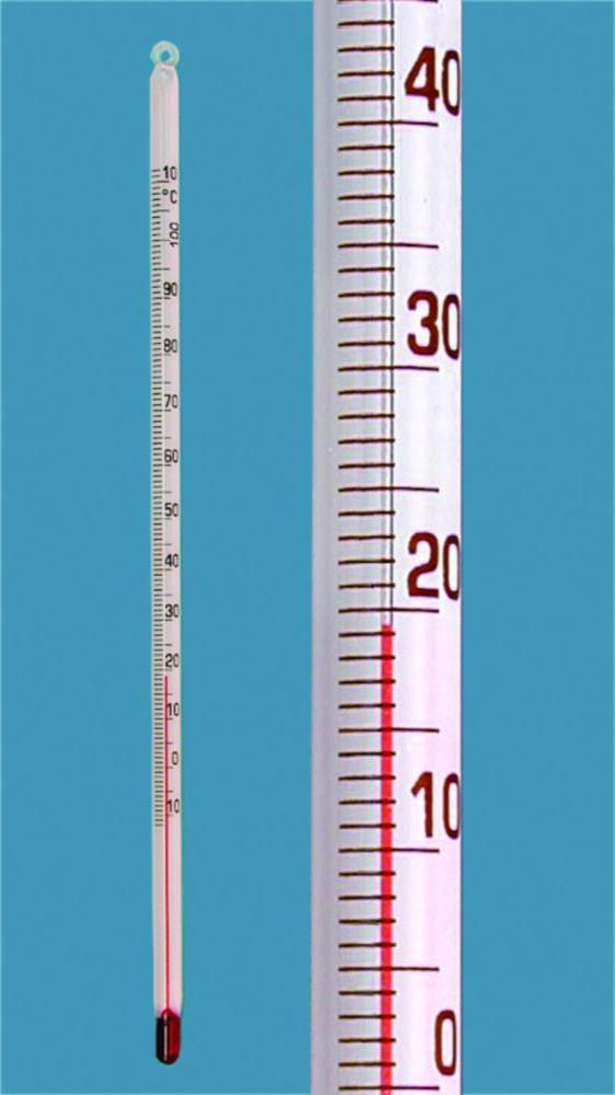Amarell Rod Thermometer -10...+150:1°C, White Coated, Red Special Filling, Fully Immersible, Length 260mm