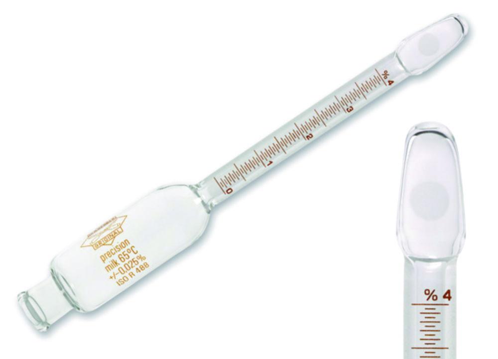 Milk Butyrometer 0-8% F slick neck, 510 m-8 ISO standard, 510m-8