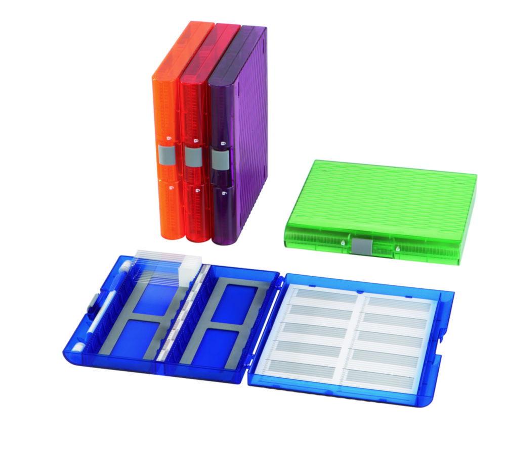 Heathrow Scientific Slide Box Premium Plus, Purple for 100 Microscope Slides
