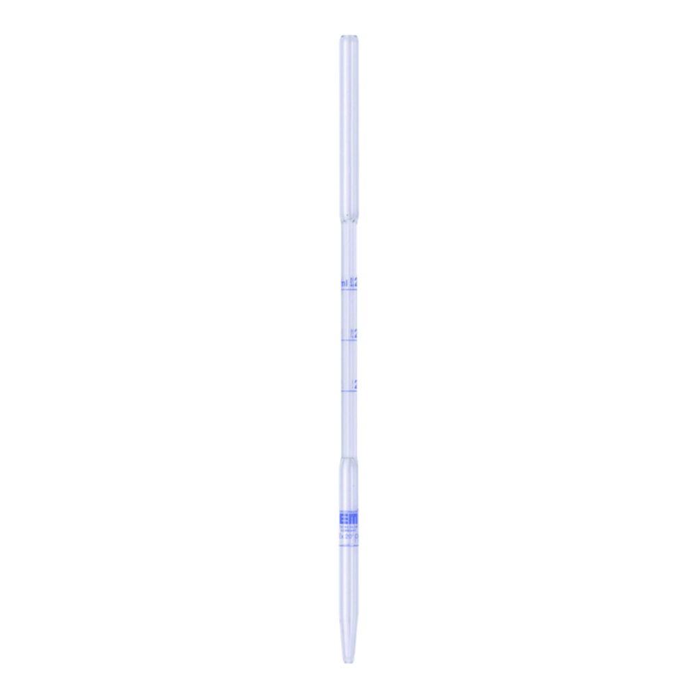 Hirschmann Demeter Pipette 250 mm, 4 Marks at 1.0/2.0/2.1/2.2 ml, Glass, Blue Graduated