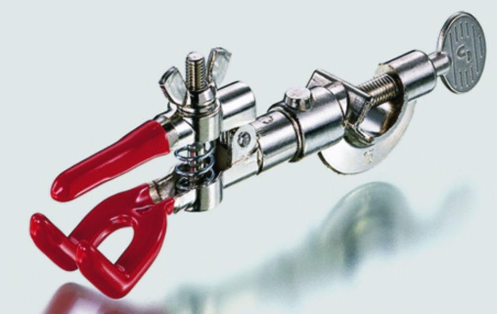 Carl Friedrich Usbeck Burette Clamp with Socket for 1 Burette Nickel Plated Plastic Coated