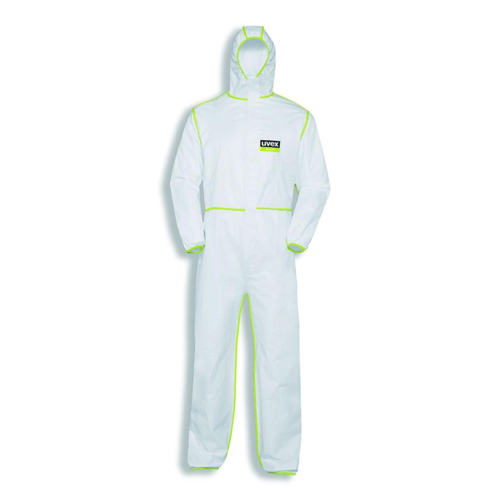 Uvex Overall 5/6 Comfort PP/PE Spunbond Laminate White/Lime with Hood SMS Back Model 9877 Type 5/6 Size L Pack of 5​

