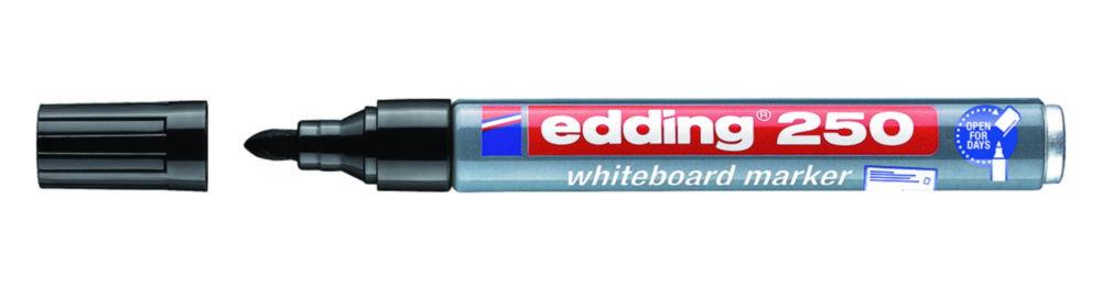 Edding Whiteboard Marker 250 Black, Cap Off, 1.5 - 3 mm Line Width

