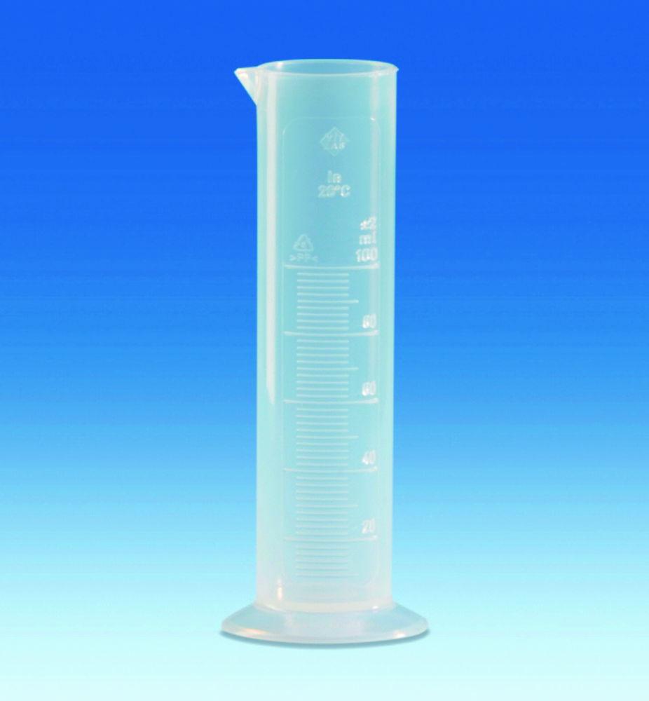 VITLAB Measuring Cylinder, Low Form, 25 mL, PP (Polypropylene), Class B