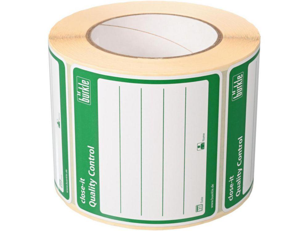 Bürkle Close-it Control Seals, 95 mm x 95 mm, Green, Printed (Pack of 500)​