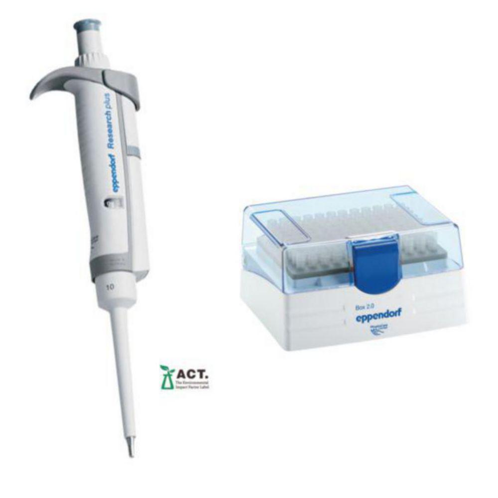 Eppendorf Research Plus G 1-Channel Pipette 0.5-10 µL, Medium Grey including EpT.I.P.S.-Box