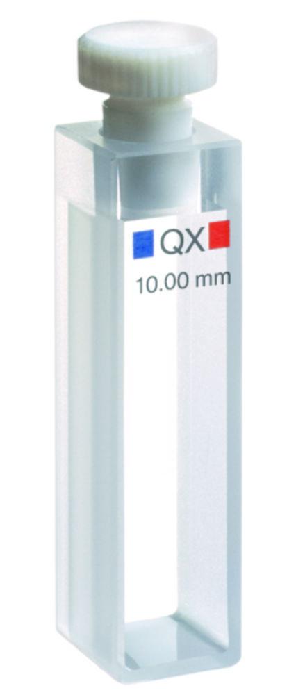 Hellma Macro Cuvette 100 QX, 10mm Thickness, Quartz Glass Suprasil, 300-3500 µL with PTFE Cover